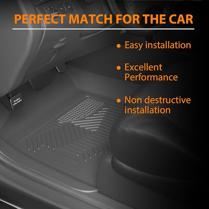 G-PLUS Floor Mats Compatible with Toyota 4Runner 1996-2002,Gray | All Weather Protection,Non-Slip,Custom Fit Floor Cargo Liner,TPE Full Coverage,1st & 2nd Row,Black,3PCS