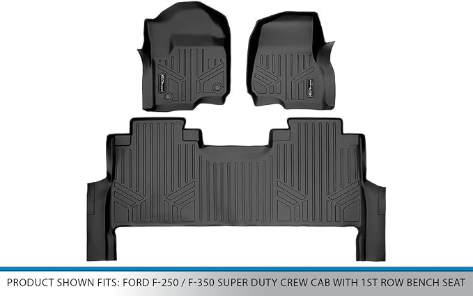 MAXLINER Custom Floor Mats 2 Row Liner Set Compatible with 2017-2025 Ford F-250