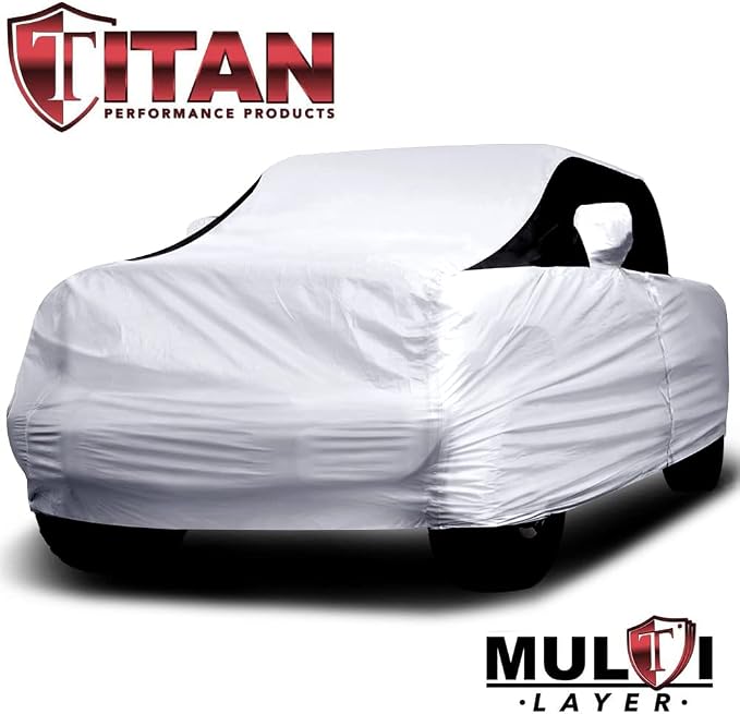 Titan Premium Multi-Layer PEVA Car Cover for Gladiator Pick-up Trucks 218". Waterproof, UV Protection, Anti-Scratch Protective Lining, Driver-Side Zippered Opening. Fits Gladiator Pickup Trucks.