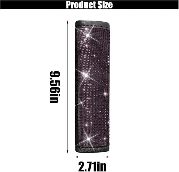 GLSOWEE 2PCS Bling Car Seat Belt Shoulder Pads for Women, Pink Diamond | Bling Rhinestones Seat Belt Covers, Car Seatbelt Strap Pad with Crystal Diamond, Car Interior Accessories for Car SUV