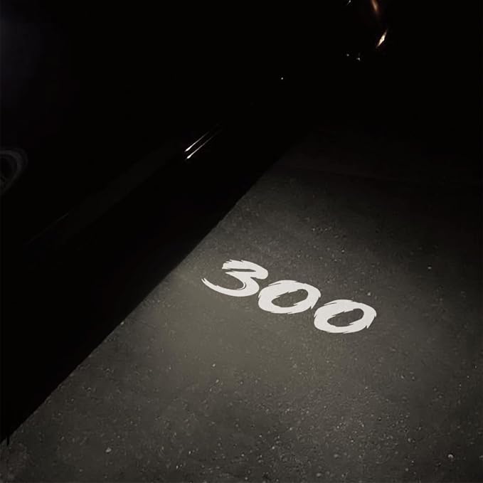 Car Door Logo Lights Puddle Lights Compatible with 300 300C 300S 2005-present LED Puddle Lamps Projector Door Shadow Light Accessories (Pattern 1)