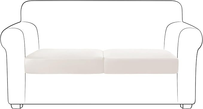 Yates Home PU Leather Couch Sofa Cushion Slipcover Water-Proof Elastic Chair RV Seat Covers Loveseat Sofa Furniture Protector Slip Cover for Seater Replacement Living Room（2 Pieces, Beige）