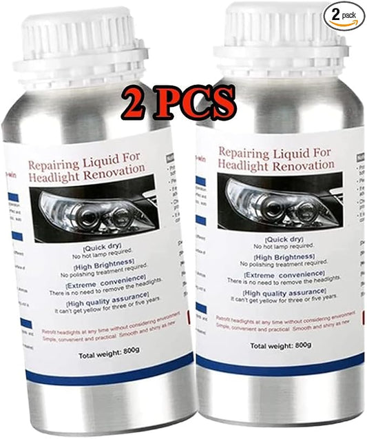Car Headlight Scratch Repair Liquid,Polymer Car Headlight Liquid,Polishing Tool for,Restore and Repair Dull Yellow Headlights (1600, Grams)