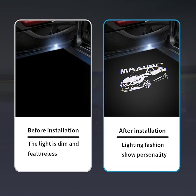 2PCS Non-Fading LED Car Door Logo Lights Projector Compatible with Maxima 2004-2022 Puddle Lights Ghost Shadow Light Kit Car Accessories (Maxima)