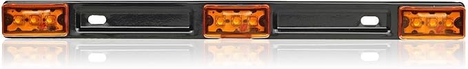 Partsam Amber 12V LED Tow Truck Light Bars, LED Identification Bar Lights Marker Lights, 14.17" Amber ID Bar Marker Lights, Truck Trailer Identification Light Bar for Trailers Over 80" Wide