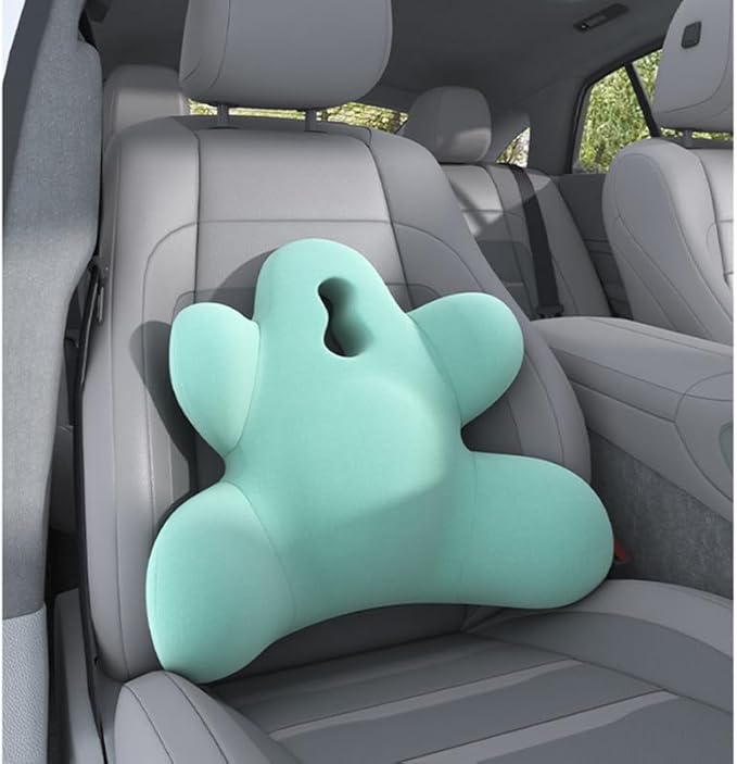 Lumbar Support Pillow for Office Chair, Back Pillow Lumbar Support for Car, Chair, Sofa - Improve Lower Back Pain Relief & Sitting Posture, Memory Foam Back Cushion for Long Sitting (B-Blue)