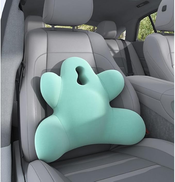 Lumbar Support Pillow for Office Chair, Back Pillow Lumbar Support for Car, Chair, Sofa - Improve Lower Back Pain Relief & Sitting Posture, Memory Foam Back Cushion for Long Sitting (Blue-01)