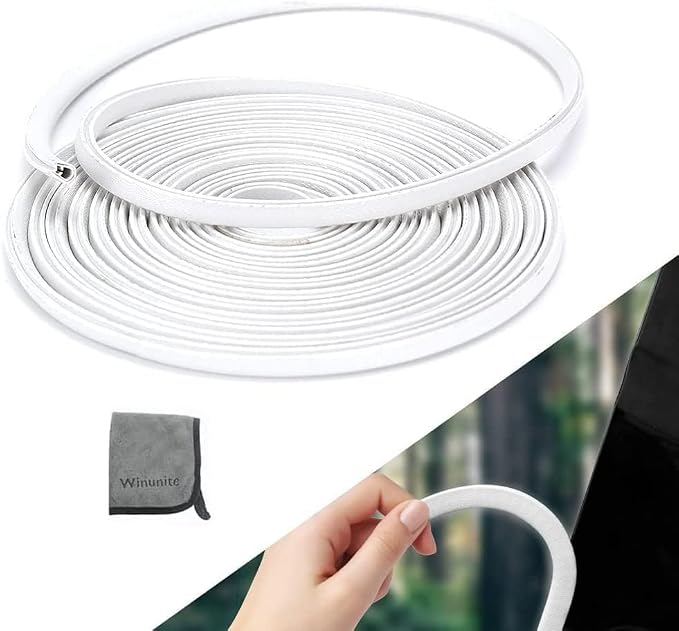 Winunite 32.8ft(10m) Car Door Edge Guards White – Fits Most Vehicles, No Glue, U-Shaped, Built-in Metal Clips, Scratch and Chip Resistant – Reduces Dings in Parking Lots | Stop parking lot dings, U-shaped rubber, fits sedans trucks SUV, weather-resista...