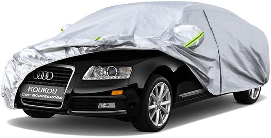 Koukou 6 Layers Car Cover Custom Fit Audi A6/S6 1997-2025, Waterproof All Weather for Automobiles, Sun Rain Dust Snow Protection. (Ships from US Warehouse, Arrive Within 3-7 Days)