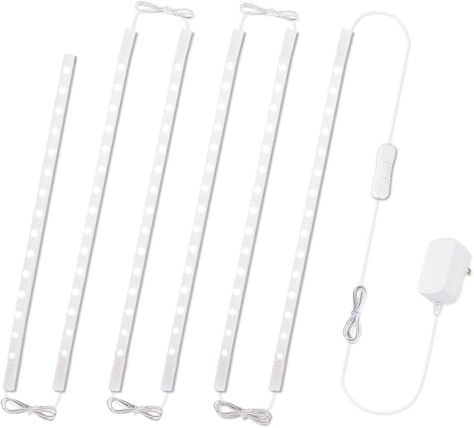 Cefrank 6-Pack 12 Inch Seamlessly Linkable LED Under Cabinet Lighting Strip Light Bars for Cabinet, Kitchen, Shelf, Workbench, Cupboard, 1200 Lumen Cold White 6000K