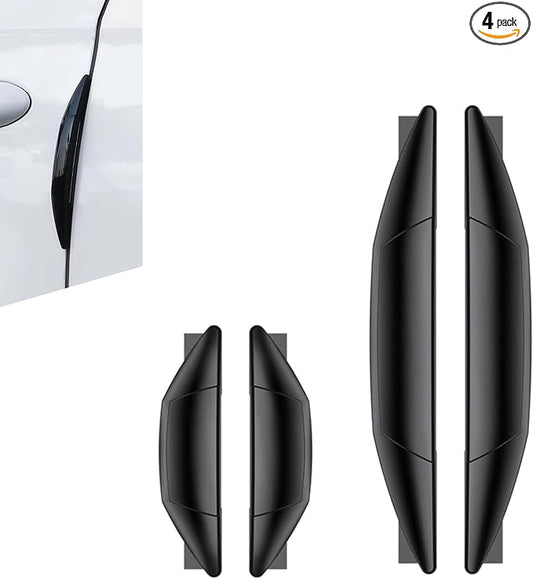 4PCS Car Door Edge Guards, Car Door Anti-Collision Strips, Self-Adhesive Car Door Protector Edge Guards with Airbag, Universal Protection Decorative Covers (Black)