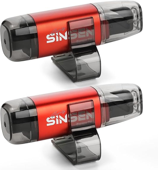 SINSEN Car Window Breaker Seat Belt Cutter, Emergency Safety Life Hammer Tool to Break Glass, Portable Escape Kit, 2 Pack(Red)