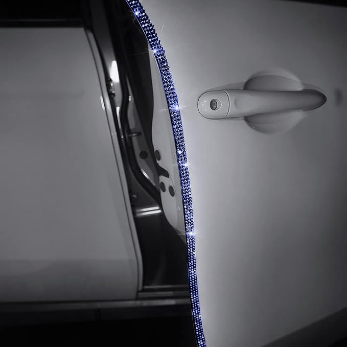 eing Door Edge Anti-Scratch Sticker Door Crash Bumper Crystal Bling Protection Tape Rubber Strip Sticker,Car Door Protector,Car Door Guard,Car Door Protection,90cm/35.4" Each One,4Pack/Set,Deep Blue