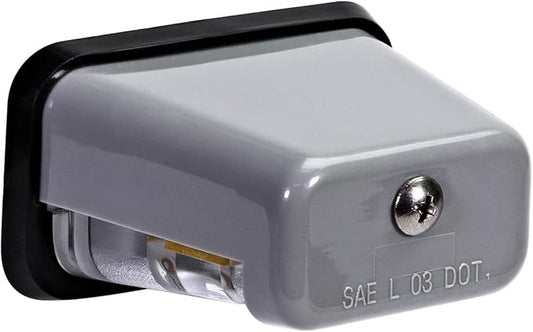 TRUE MODS Gray LED Boat Trailer License Plate Light [Stud Mount] [DOT FMVSS 108] [SAE L] [Waterproof] [12V DC] Universal Submersible Tag Lamp for Auto Work Utility Flat Bed Dump Box Semi Truck RV