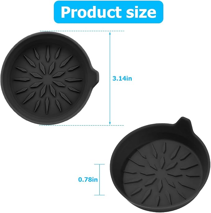 Mandark 4PCS Car Cup Holder Coaster, Non-Slip Recessed Insert Vehicle Cup Mat, 2.75 Inch Waterproof Universal Automotive Interior Drink Cup Pad Accessories for Most Trucks SUVs (Black)