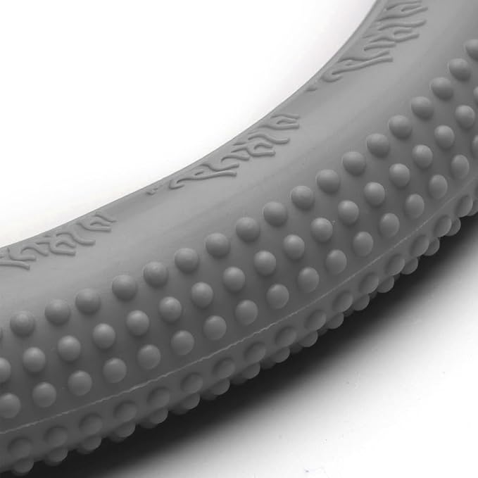 Bittwee Steering Wheel Cover, Car Silicone Steering Wheel Protector, Anti-Slip Soft Odorless Wheel Covers, Universal 14-15 Inch Steering Wheel, Automotive Interior Accessories (Gray)