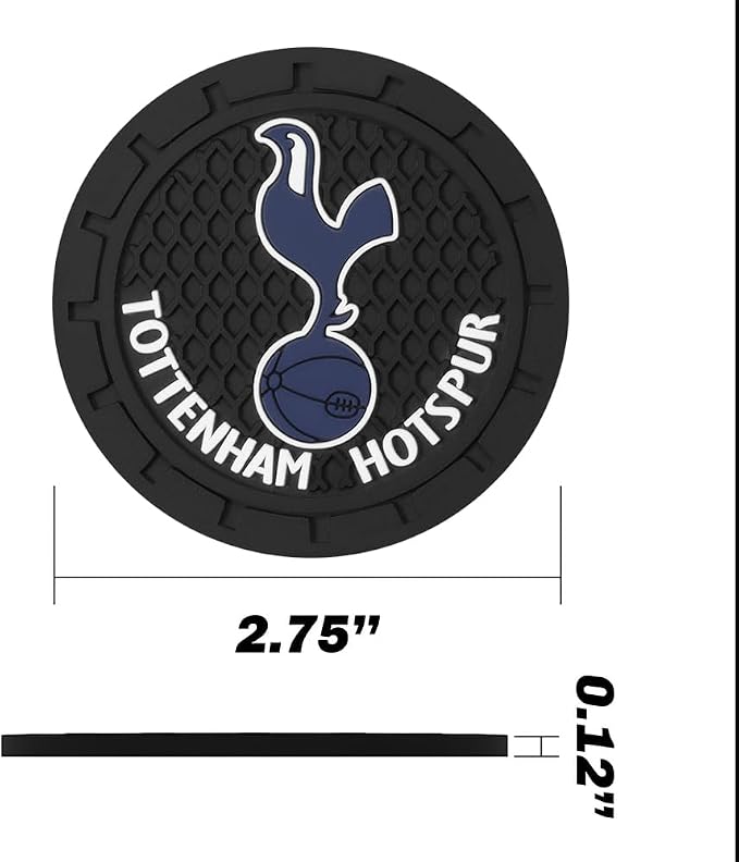 Cup Holder Insert Coaster for Tottenham Hotspur UEFA UCL Fans,Anti Slip Car Cup Coaster Interior Accessories