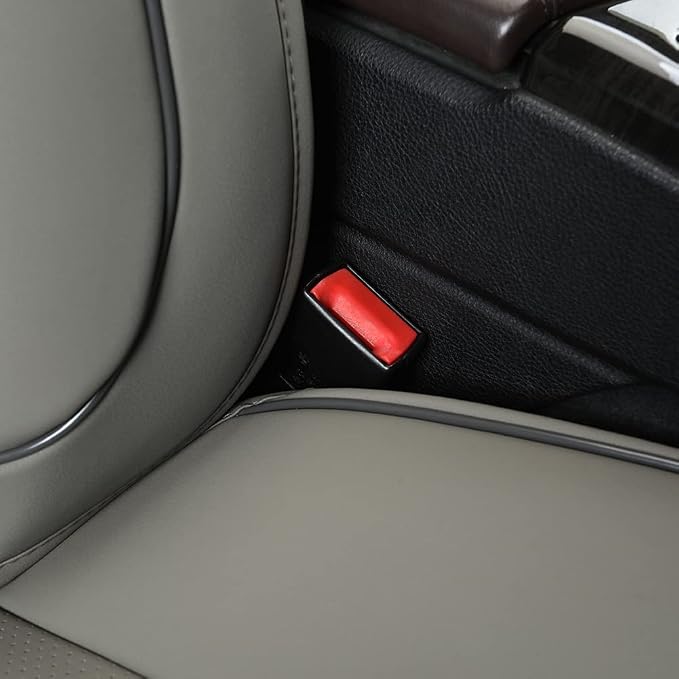 1pcs Luxury Car Seat Backrest Protector Cover Car Interior PU Leather Car Seat Cover Universal Anti-Slip Seat Cover(Dark Grey Backrest)