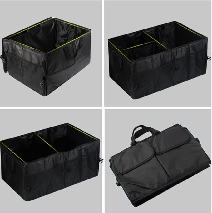 Trunk Organizer Car Basket for Car SUV Sedan Home Groceries | Trunk Storage Tote Organizer Small Collapsible Bins for Family House Groceries Snack Cleaning Tools First Aid Kit