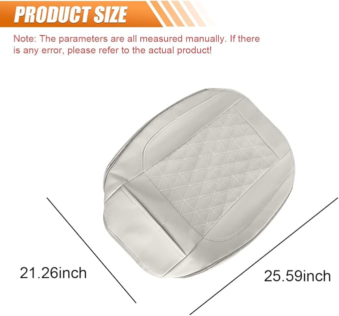 Luxury Faux Leather Car Seat Cover, Car Seats Cushion, Grey | Anti-Slip Waterproof Universal Front Bottom Seat Protector with Storage Pocket for Sedans, SUVs, Trucks, Triangular Pattern