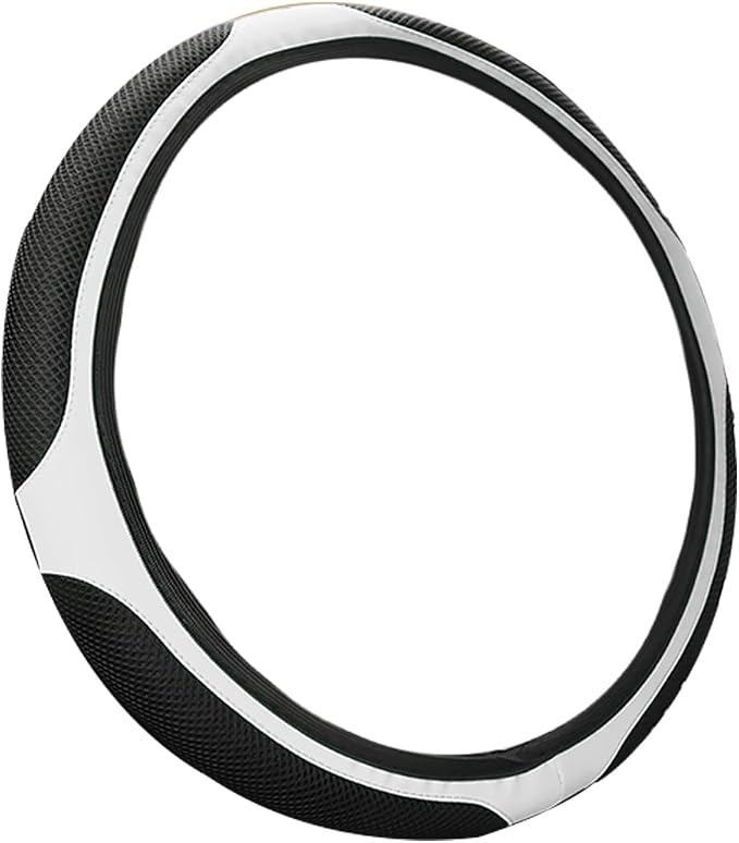 LoyaForba Car Steering Wheel Cover, Universal 14.5-15 Inch, Soft Anti-Slip Neoprene Protector for Steering Wheel, Breathable Odorless and Elastic Stretch, Car Accessory for SUV, Van, Truck (White)