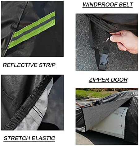 KouKou Waterproof SUV Car Cover Suitable for GMC Terrain from 2010 to 2025, 7 Layers Windproof All Weather Waterproof Outdoor Cover Sun Rain UV Dust Snow Protection. Black