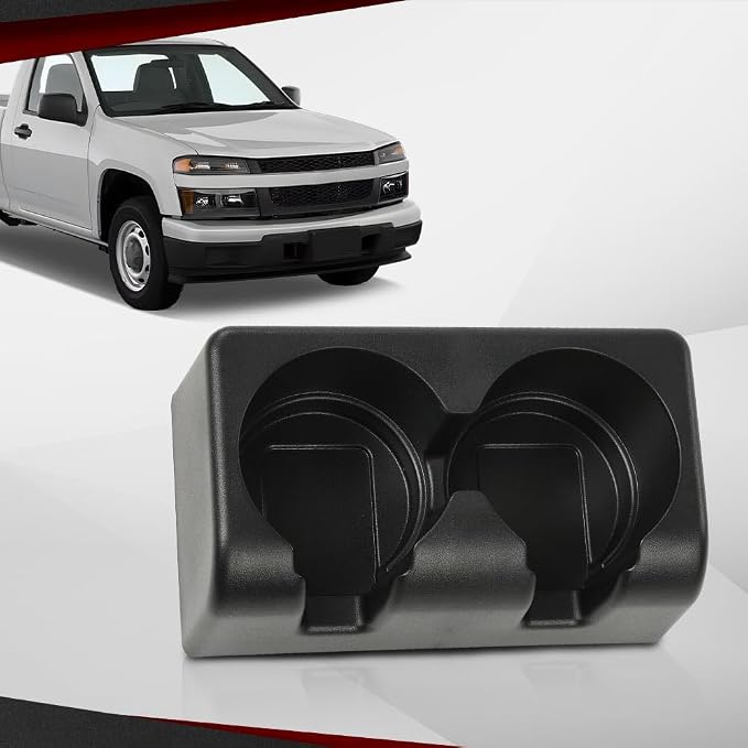 CROSSDESIGN Front Rear Bench Seat Dual Cup Holder Center Console Insert | Compatible with Chevy Colorado/GMC Canyon 2004-2012 19256630 89039574 89039575 19121876