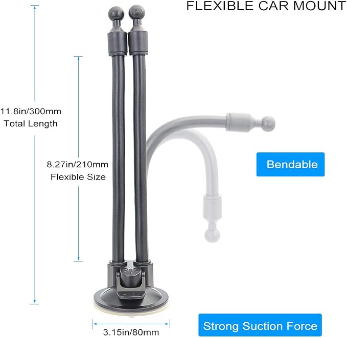 Dual Phone Holder for Car, Phone Mount for Truck Windshield/Dashboard Compatible with iPhone 11/Xs/Xr/X/8 Plus/8/7/6, Samsung Note 10+/10/9/8/7, HTC, LG and More 3.5-6.5 inch Cell Phone