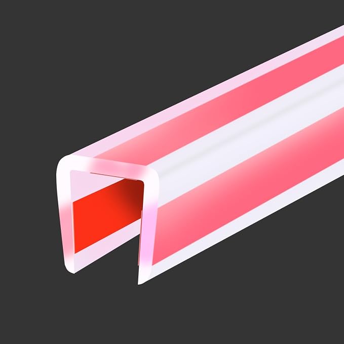 Clear Rubber Edge Trim, Flexible Self-Adhesive U Shaped Peel and Stick Edge Banding, 3/8"(10mm) Wide U Channel Edge Protector, Baby Proof Edge Guards for Plywood, Furniture, 20Ft, Transparent Color