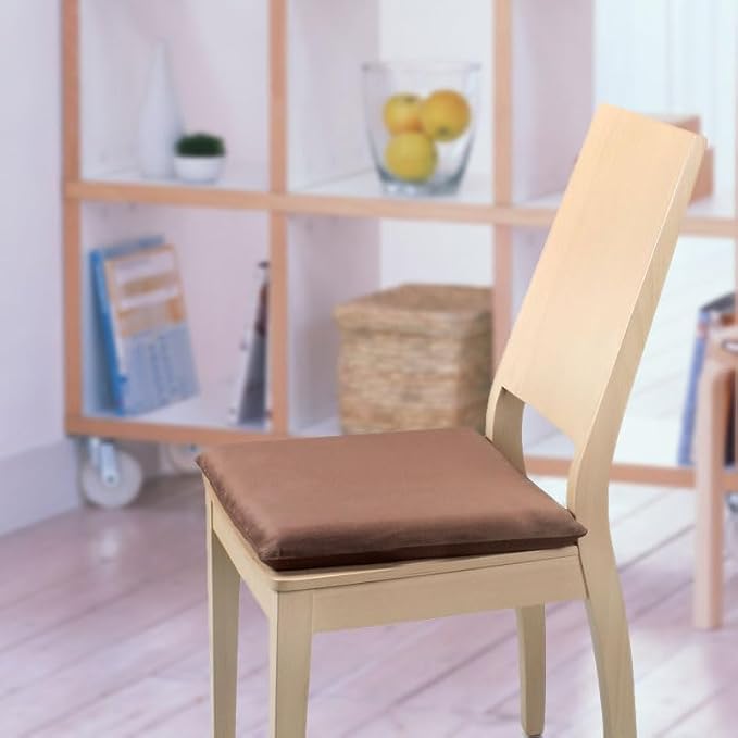 Augld Square Chair Seat Cushion Memory Foam Chair Cushion for Kitchen, Dining,Office or Car 16x16 in Coffee