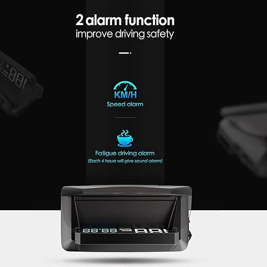 KAOLALI Universal Car HUD GPS Speedometer Head Up Display Digital Speed 3D Reflection for Cars Digital Speed MPH Overspeed Alarm
