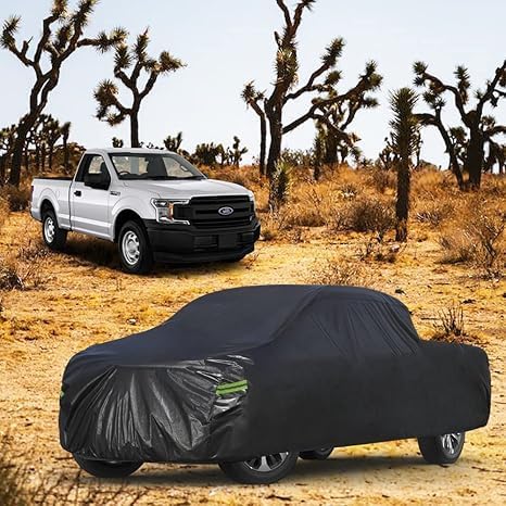 KouKou Truck Cover Waterproof All Weather, 7 Layers Heavy Duty Pickup Truck Cover Outdoor Length from 214 to 220 inches,Universal Fit Chevrolet Colorado, Dodge Dakota, Toyota Tacoma ect.