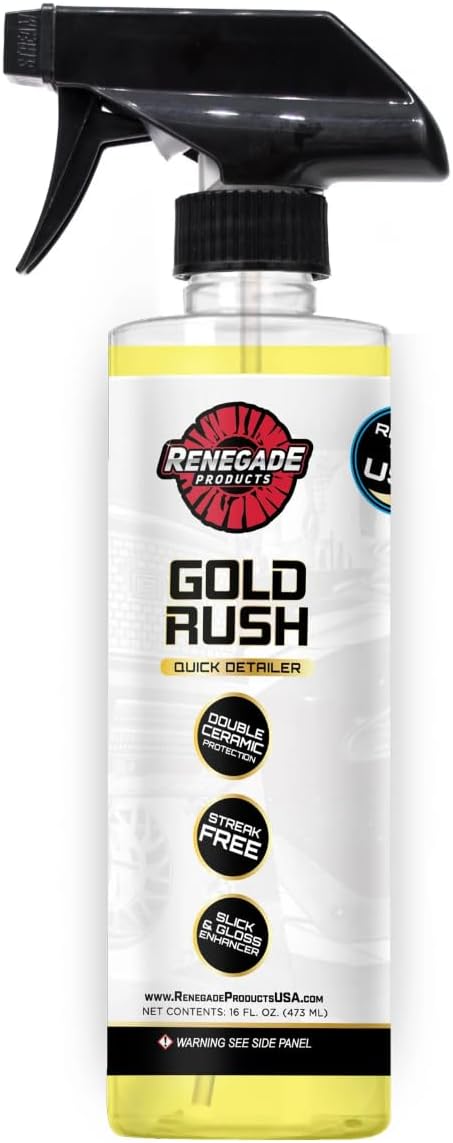 Renegade Products Gold Rush Quick Detailer – Double Ceramic Spray for Cars, Trucks, Paint, Glass & Chrome – High Gloss, Streak-Free Finish (16 oz)