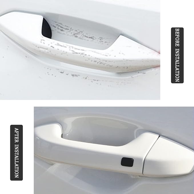 4PCS Carbon Fiber Car Door Handle Protectors, Universal Anti-Scratch Guard Stickers Fit Most Cars