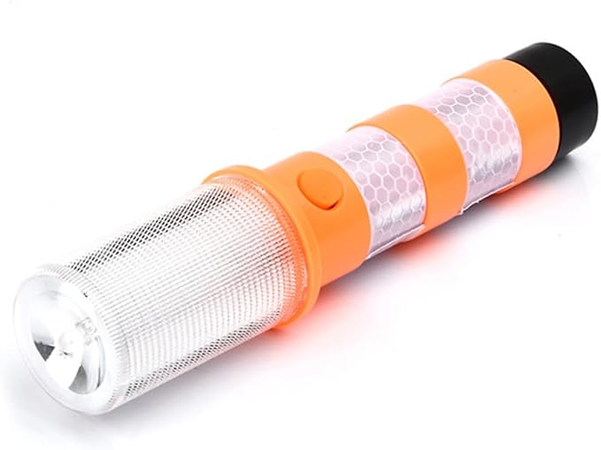 2Pc LED Safety Beacon Portable Emergency Roadside Flares with Visibility Durable Design for Traffic and for Camping and Hiking Orange