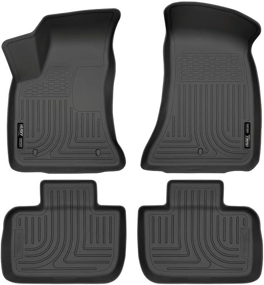 Husky Liners Weatherbeater Floor Mats | Fits 2011-2024 Chrysler 300 & Dodge Charger (Rear Wheel Drive only) | Front & 2nd Row, 3-pc Black - 98061