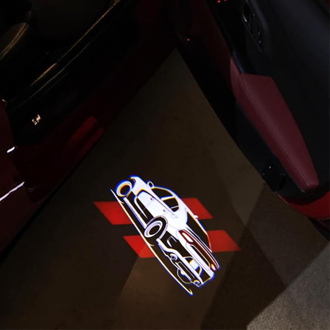 2PCS Non-Fading LED Door Logo Lights Car Accessories HD Welcome lamp Compatible for Charger 2006-Present Projector Ghost Shadow Puddle Courtesy Step Lights (Break Through red)