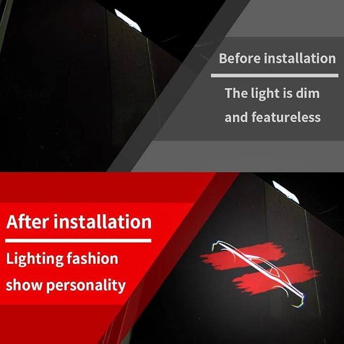 2PCS Non-Fading Door Lights Logo Compatible for Challenger 2015-Present, LED Ghost Shadow Welcome Puddle Projection Light Lamps Accessories (01)