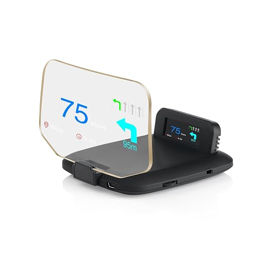 C1 Dual-Mode HUD Head-Up Display for Cars: GPS Speedometer & OBD2 Gauge with Real-Time RPM, Temp, Speed Alerts – Universal Windshield Projector for SUV, Truck, Sedan (Fits 2009+ Vehicles)