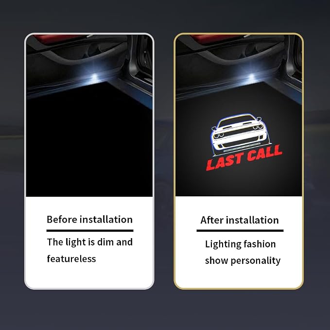 2PCS Non-Fading Door Lights Logo Compatible for Challenger 2015-Present, LED Ghost Shadow Welcome Puddle Projection Light Lamps Accessories (Last Call)