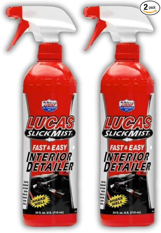 Car Interior Detailer Spray – 24 oz Quick Interior Cleaner & Protectant for Dashboard, Leather Seats, Plastic Trim, Vinyl Surfaces – UV Protection & Non-Greasy Shine | 2 Pack Special