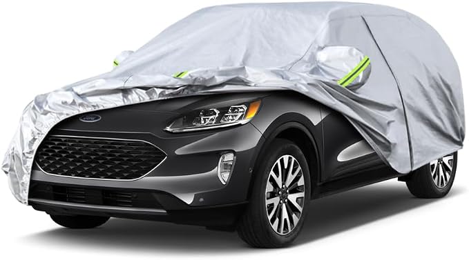 Koukou SUV Car Cover Custom Fit Ford Escape from 2000 to 2025,Waterproof Car Cover All Weather for Automobiles Outdoor Indoor with Zipper Door, Sun Rain Dust Snow Protection.