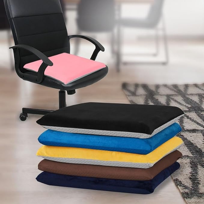 Augld Square Chair Seat Cushion Memory Foam Chair Cushion for Kitchen, Dining,Office or Car 18x18 in Navy