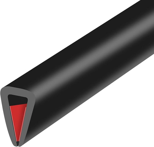 Rubber Edge Trim, Flexible Baby Proof Edge Protector for Sharp Edge, 1/8"(3mm) U Channel Edge Trim, Self-Adhesive Edge Guards for Glass, Plywood and Sheet Metal Parts, 20Ft, Black Color