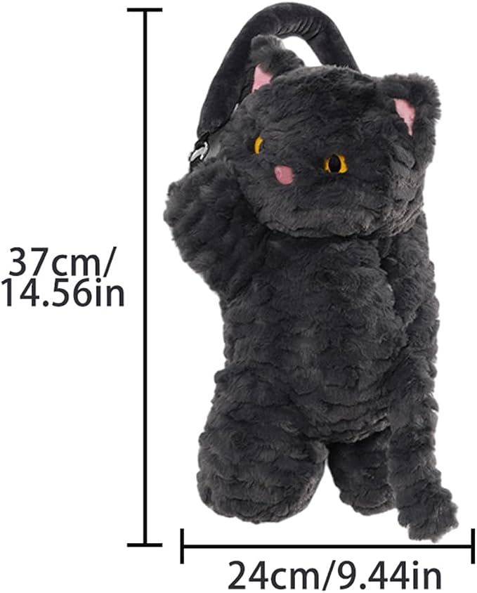 Tissue Box Cover Plush Tissue Box Holder for Car, Home, Decorative Holder/Organizer for Bathroom Vanity Countertop, Nightstands, Office Desk-Cat