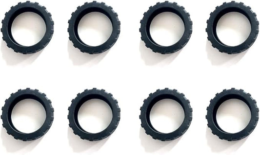 Aliotech 8Pcs Luggage Wheel Covers, Wear Resistant, Noise Resistant Wheel Covers for 2-2.4 Inch Rotary Wheel, Suitcase or Office Chair Casters, Black