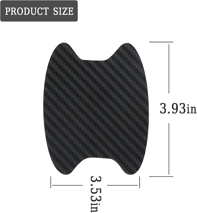8PCS Car Door Handle Sticker, Carbon Fiber Anti-Scratches Car Door Cup Protector, Non-Marking Auto Door Handle Protective Film, Self-Adhesive Door Side Paint Protector for All Cars (Black/8PCS)