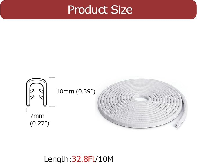 32Ft Car Door Edge Guards White, Universal Rubber U Shape Automotive Door Entry Guard, Edge Trim Fits for Sedans, Trucks, SUV, ATV, Boats