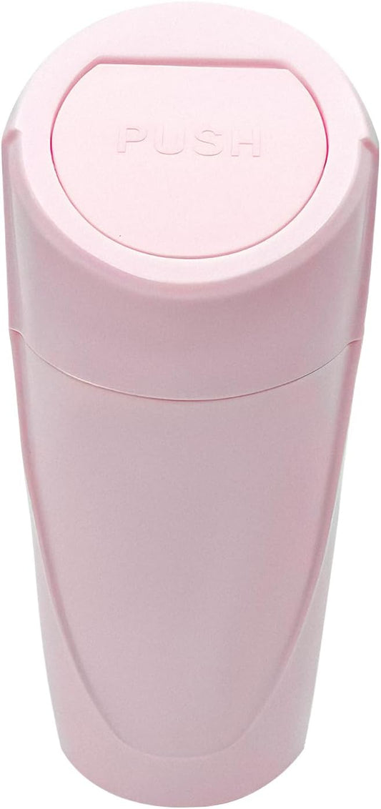 Car Trash Can Bin with Lid, Leakproof Auto Cup Holder Garbage Bin Multipurpose Storage Organizer, Mini Portable Dustbin Side Door Garbage Can for Vehicle Home Office (Pink)