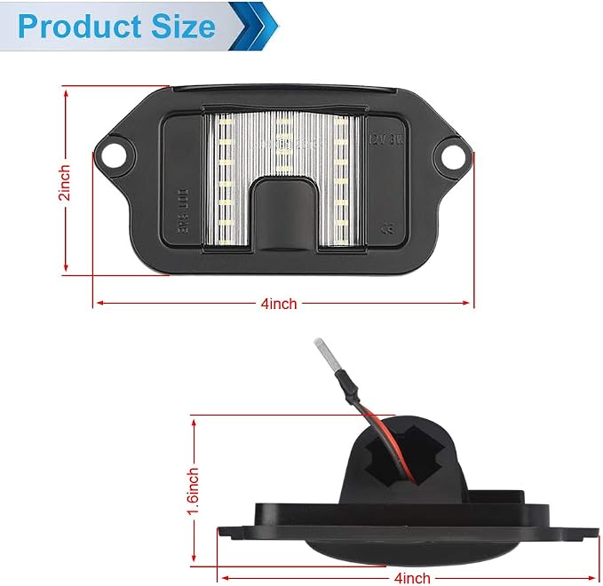 LED License Plate Light Lamp Assembly Compatible with 2005-2009 Mustang 6000K White, Pack of 1
